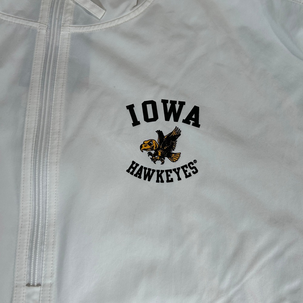 Champion Iowa Hawkeyes Packable Windbreaker Jacket Mens Large White New NWT - Picture 3 of 11
